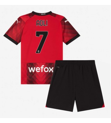 AC Milan Yacine Adli #7 Replika Babytøj Hjemmebanesæt Børn 2023-24 Kortærmet (+ Korte bukser)